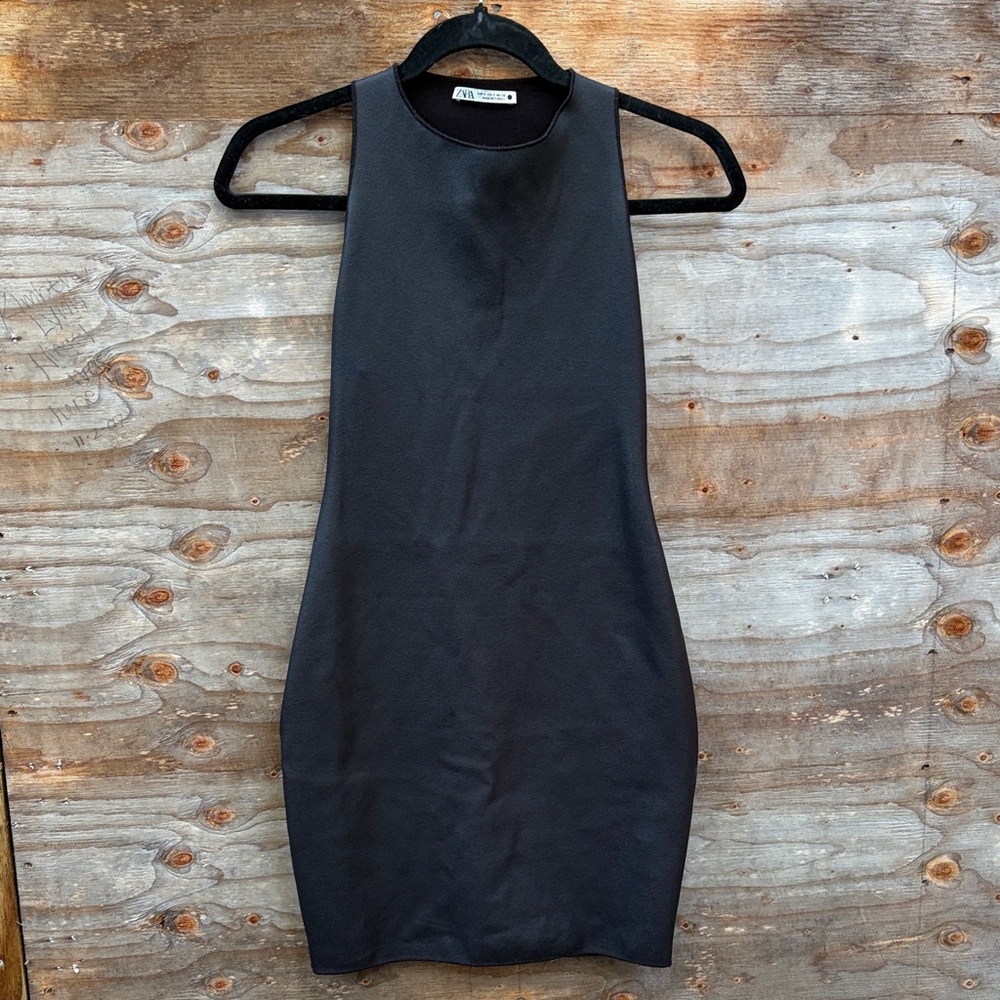 Zara Faux-Leather look Mini Dress